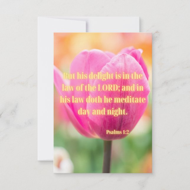 Psalms 1:2 KJV Bible Verse Pic Flat Greeting Card (Front)