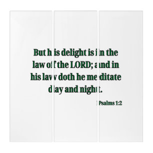 Psalms 1:2 KJV Bible Verse Wall Art