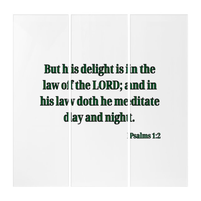 Psalms 1:2 KJV Bible Verse Wall Art (Front)