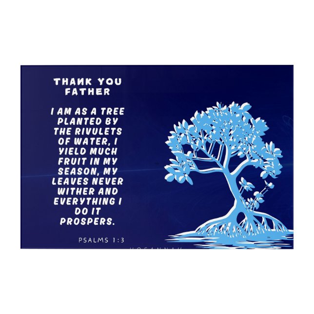 Psalms 1:3 Bible Verse Acrylic Wall Art (Front)
