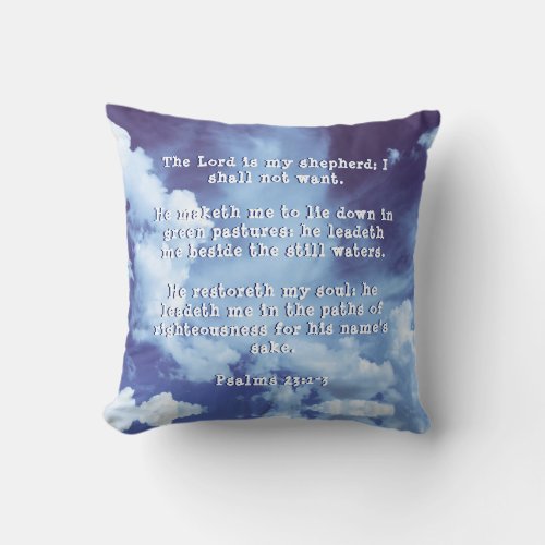 Psalms 231_3 The Lord is My Shepherd Cloud pillow