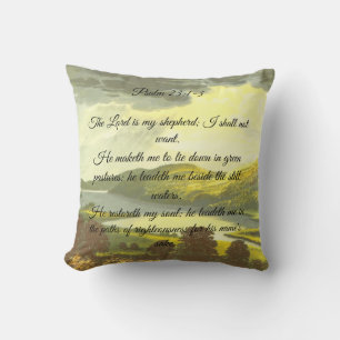 Psalms 23:1-3 Throw Pillow