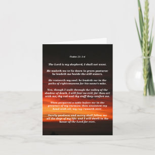 Psalms 23: 1-6 card