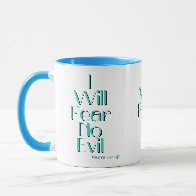 Psalms 23:4 Bible Scripture Verse Two-Tone Mug (Left)