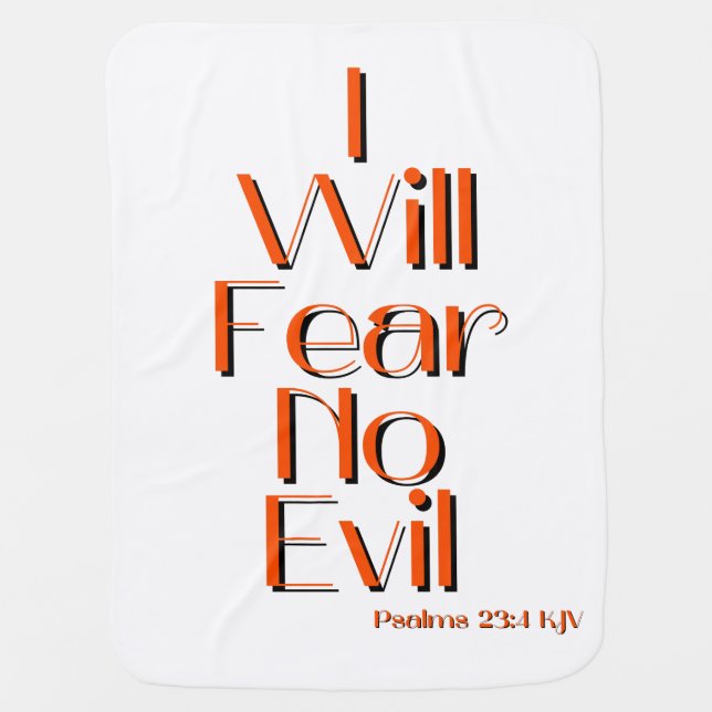 Psalms 23:4 Bible Verse Quote Baby Blanket (Front)