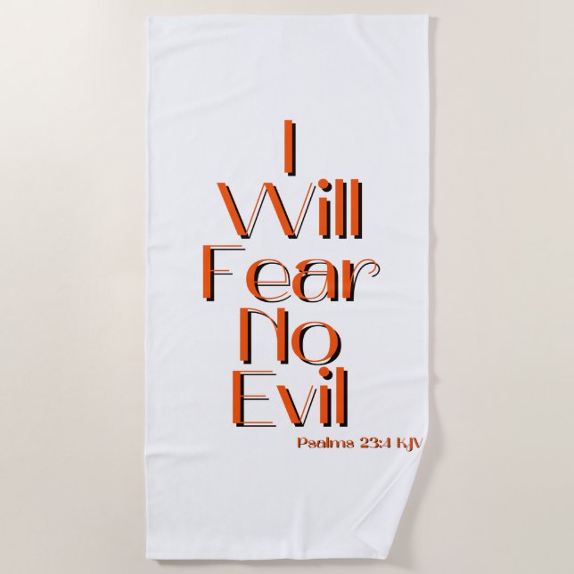 Psalms 23:4 Bible Verse Quote Beach Towel (Front)