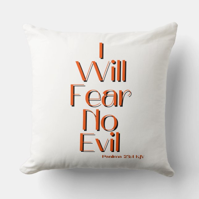 Psalms 23:4 Bible Verse Quote Throw Pillow (Front)