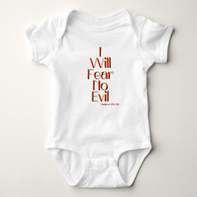 Psalms 23:4 Bible Verse Quote Unisex Baby Bodysuit (Front)