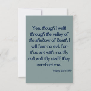 Psalms 23:4 KJV Bible Scripture Greeting Card