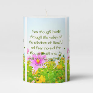 Psalms 23:4 KJV Bible Scripture Pic Pillar Candle