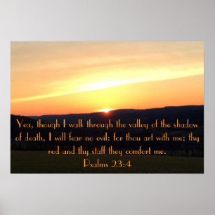 Psalms 23:4 sunset poster