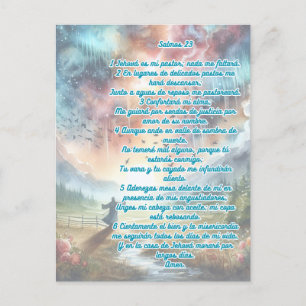 Psalms 23 in Spanish Postcard