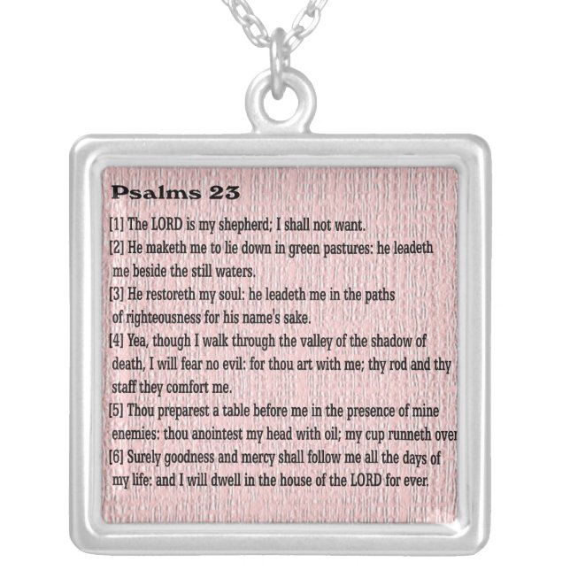 Psalms 23 silver plated necklace (Front)