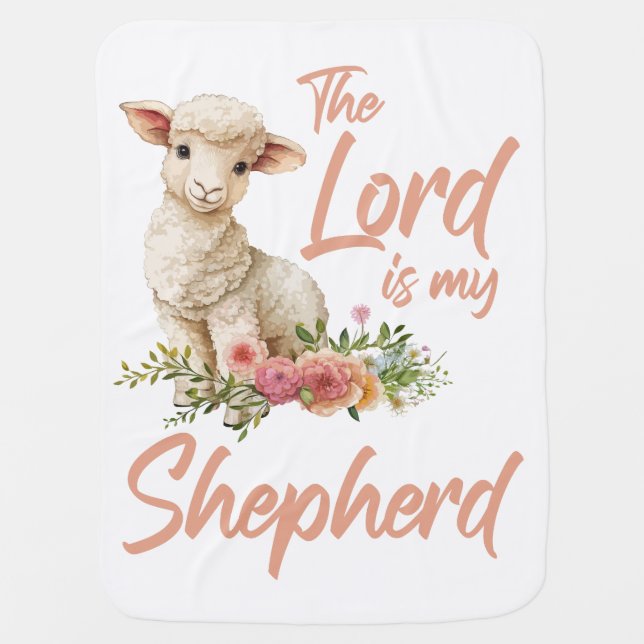 Psalms 23 The Lord Is My Shepherd Christian Faith Baby Blanket (Front)