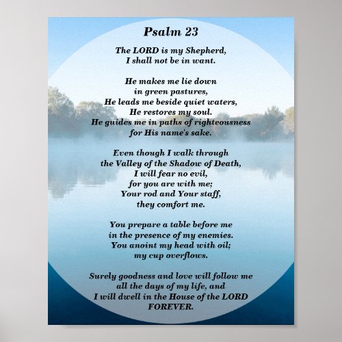 Psalms 23 The Lord is my Shepherd Poster