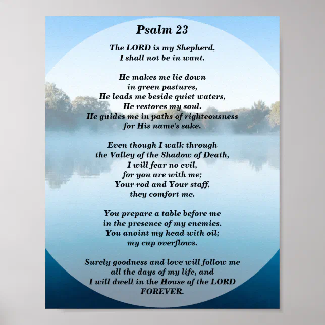 Psalms 23 The Lord is my Shepherd Poster | Zazzle