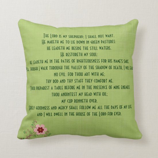 Psalms 23 The Lord is my Shepherd Throw Pillow