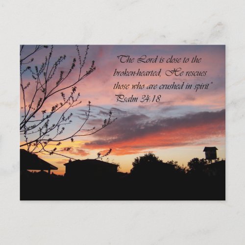 Psalms 2418 Lovely Sunset Encouragement Postcard