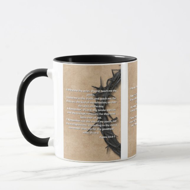 Psalms 24:4-7 Bible Verse Two-Tone Mug (Left)