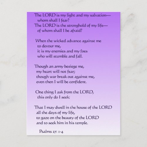 Psalms 271_4 postcard