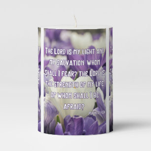 Psalms 27:1 KJV Bible Scripture Pic Pillar Candle