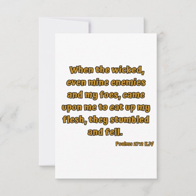 Psalms 27:2 KJV Bible Scripture Greeting Card (Front)