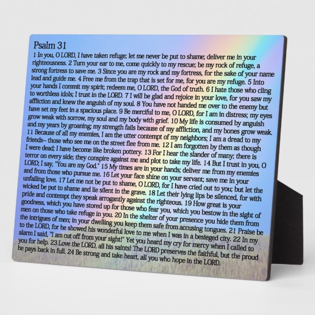 Psalms 31:1-24 plaque (Side)