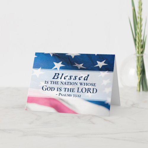 Psalms 3312 Blessed is the Nation USA Flag  Card