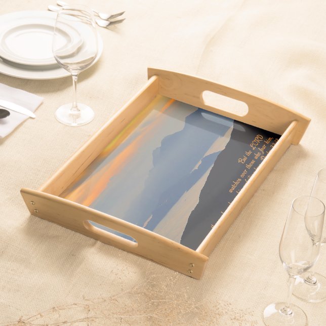 Psalms 33:18 Inspirational Serving Tray (Front)