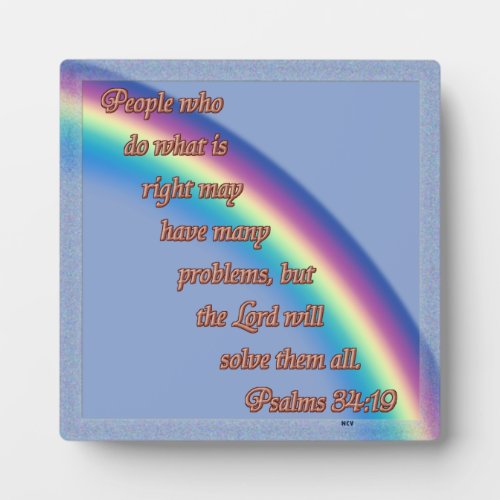 Psalms 3419 NCV Plaque