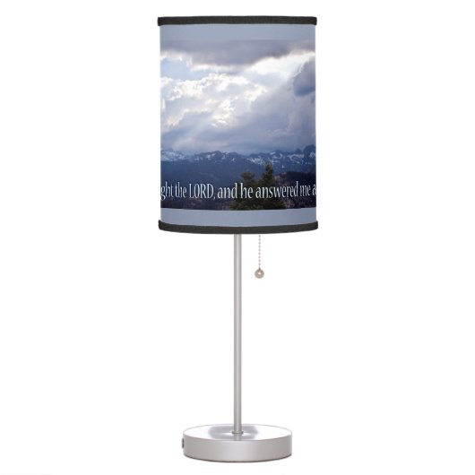 Psalms 34:4 panorama table lamp (Left)