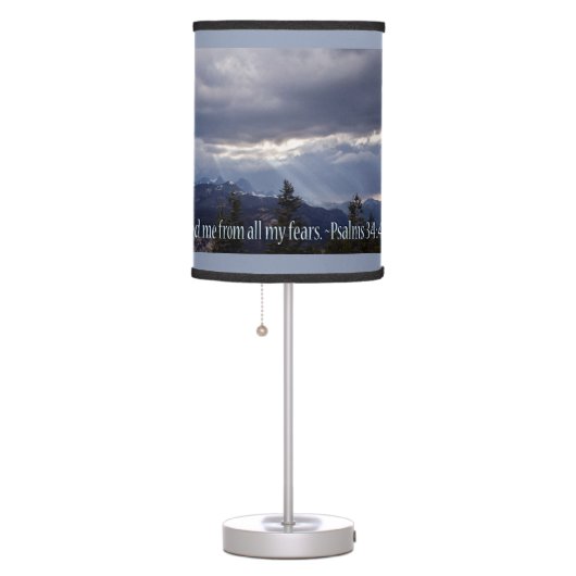 Psalms 34:4 panorama table lamp (Right)