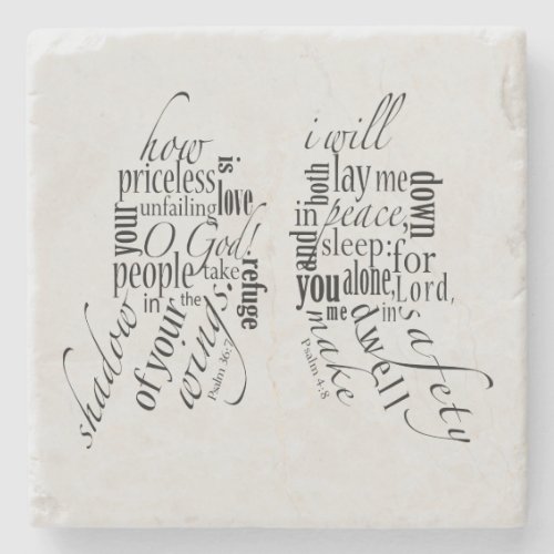 Psalms 367 and 48 NIV Stone Coaster