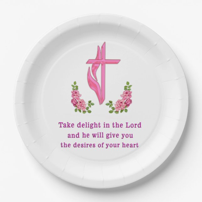 Psalms 37:4  paper plates (Front)