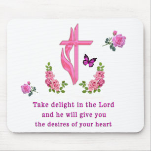 Psalms 37:4 Take delight in the Lord Mouse Pad