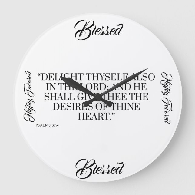 Psalms 37:4 Wall Art Clock (Front)
