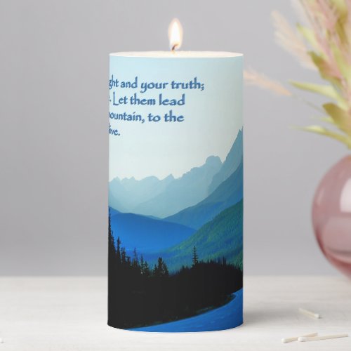 Psalms 433 Inspirational Pillar Candle