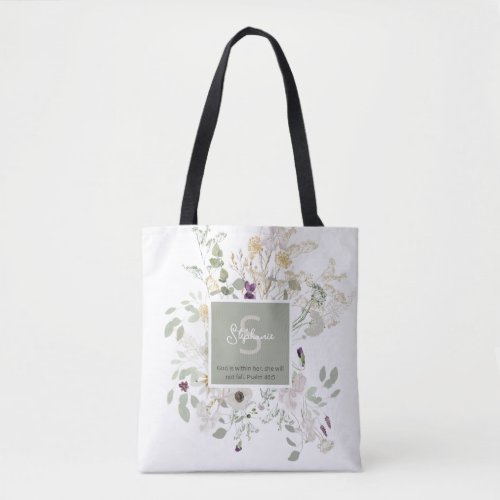 Psalms 465 God is Within Her Wildflower  Tote Bag