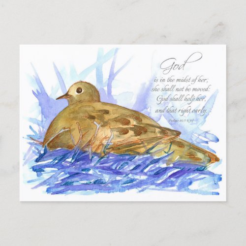 Psalms 465 Scripture God Shall Help Her Dove Postcard