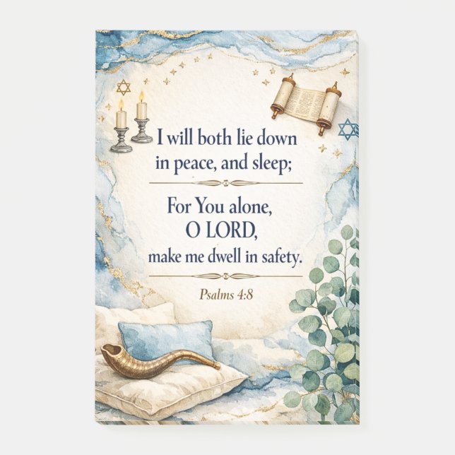 Psalms 4:8 - I will both lie down  Post-it Notes (Front)