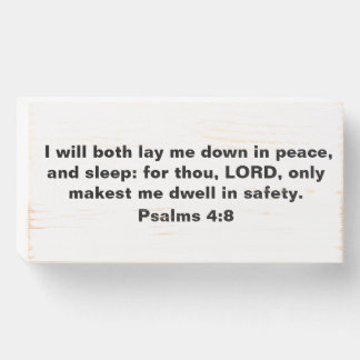 Psalms 4:8 wooden box sign