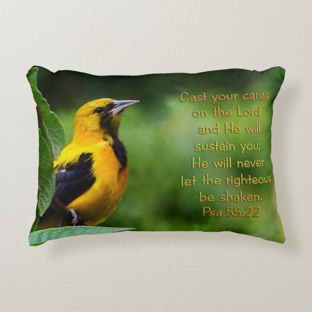 Psalms 55:22 Inspirational Accent Pillow (Front)