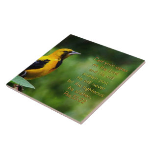 Psalms 55:22 Inspirational Ceramic Tile