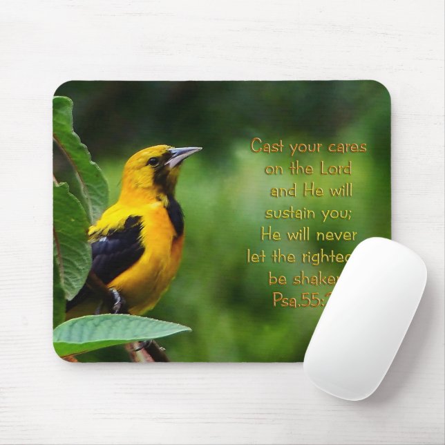 Psalms 55:22 Inspirational Mouse Pad (With Mouse)
