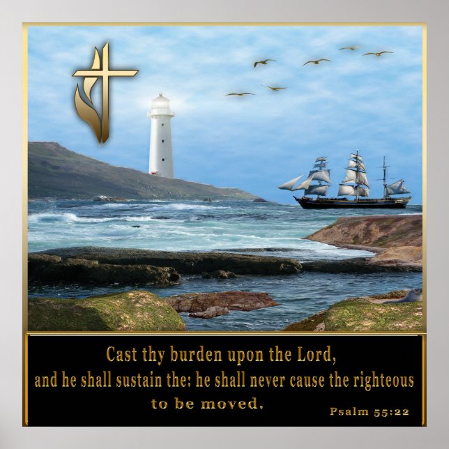 Psalms 55:22 poster (Front)