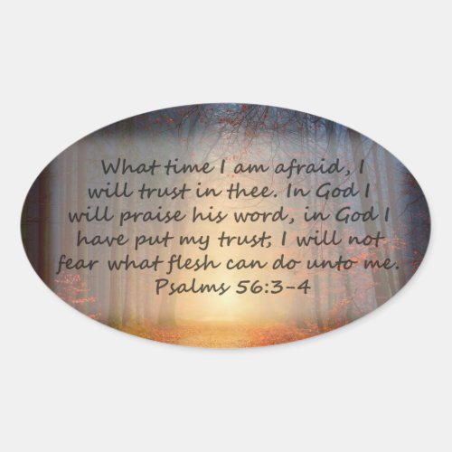 Psalms 56 3_4 oval sticker