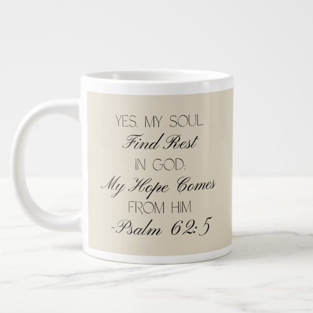 Psalms 62:5 Hope Bible Verse Mug  (Left)