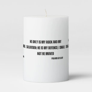 Psalms 62:6 Bible Scripture Verse Pillar Candle