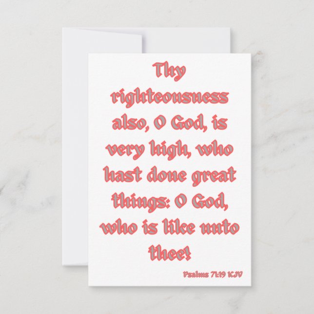 Psalms 71:19 KJV Bible Verse Flat Greeting Card (Front)