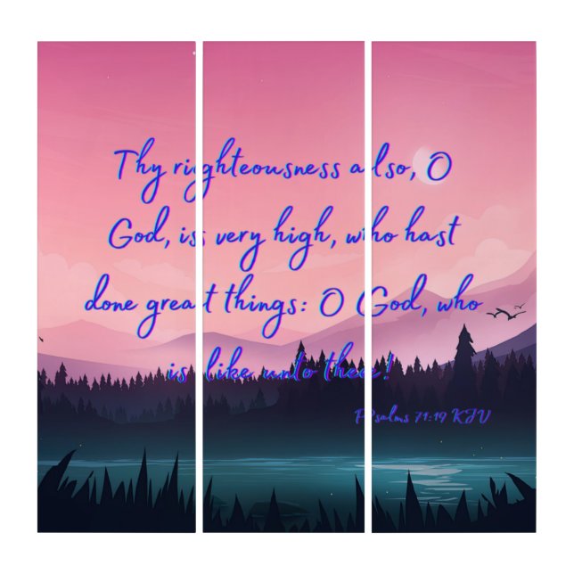 Psalms 71:19 KJV Bible Verse Pic Wall Art (Front)